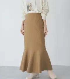 ♡⑳ LOWRYS FARM 裾フレアロングスカートブラウン