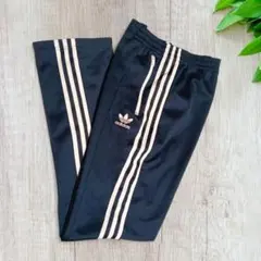 アディダス adidas トレフォイル刺繍ロゴ トラックパンツ ネイビー2XL