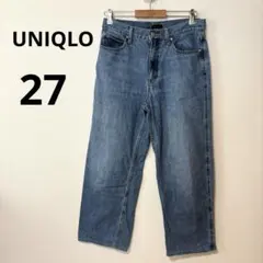 UNIQLO 27 ワイドデニム バギージーンズ 股下70.5