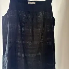 NEW YORKER ノースリーブチュニック　ブラック　チェック柄　L sizeのサムネイル