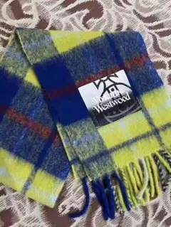 未使用品 ヴィヴィアンウエストウッド デカロゴ マフラー 大判ストール ブルー