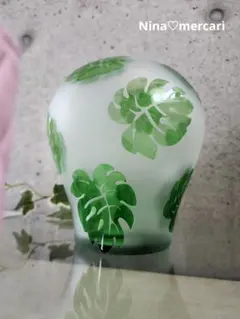 フロストガラス 花瓶 イエロー グリーン 花器 - メルカリ