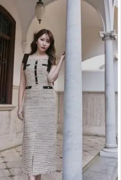 【新品タグ付】Herlipto Tie-Shoulder Tweed Dress