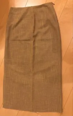 ブラウン チェック柄 タイトスカート スリット入り