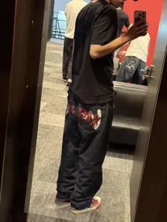 極太00s美品 FAT リジッド ヘビーオンスバギーデニム HIPHOP Y2K