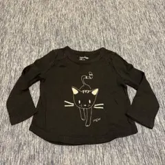 babyGap 長袖カットソー 黒 猫 12-18months