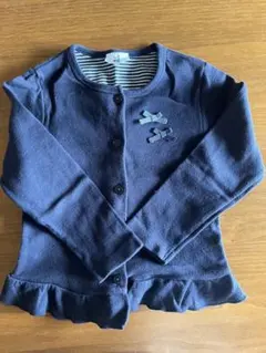 【美品】parentsdreamストライプ内側ネイビーカーディガン 110cm