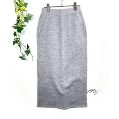 GU ジーユー スウェット ナロー スカート(M)ロング 丈 バックスリット