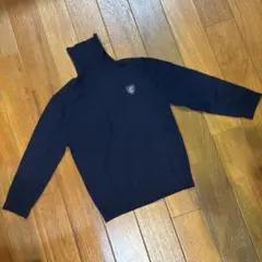 COMME CA ISM ハイネックニット紺色110