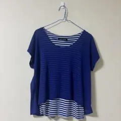 CECIL McBEE ボーダー柄レイヤードTシャツのサムネイル