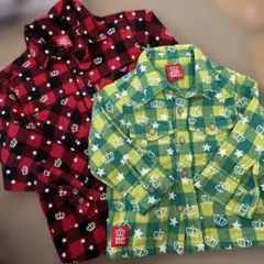 BABY DOLL チェック柄長袖シャツ 80.120