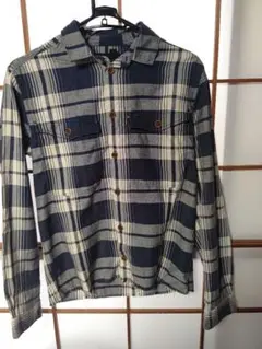 DIESEL BLACK GOLD ネイビー チェック柄 長袖シャツ (44)のサムネイル