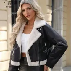 SHEIN アウター ライダース ジャケット ファーブルゾン