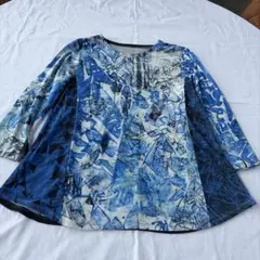 TRUNK(HIROKOKOSHINO)青系抽象デザイン チュニック