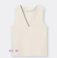 GU カットソーVネックベスト M