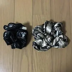 シュシュ　2個セット　ヒョウ柄　ヘビ柄