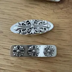 ２個セットクロス ヘアピン フローラルクロス シルバー 十字架 大人気 バレッタ