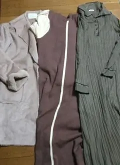 レディースまとめ売り　レイカズンムートンコート　ニットワンピース　ポロワンピース