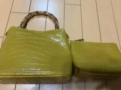 ハンドバッグ ショルダーつき バンブーハンドル