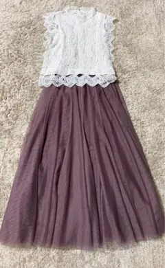 レーストップス2点・チュールスカートの３点セット