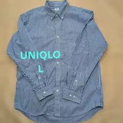ユニクロ　ストライプシャツ　L