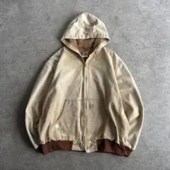 carhartt【XL】USA製 アクティブジャケット フェード ボロ ブラウン
