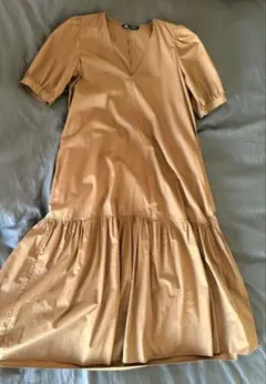 ZARA Vネックコットンロングワンピース