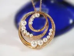 13mm 海水パール ゴールドパール ペンダント ネックレストップ 大珠 