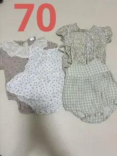 70サイズ 半袖ロンパー4点セット