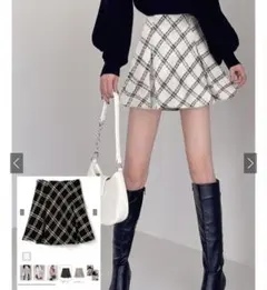 GRL ツイードフレアミニスカート　mei37