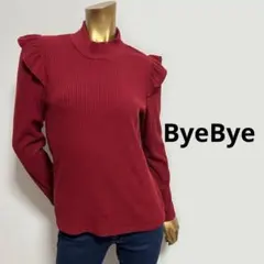 【5273】Bye Bye リブニット トップス M レッドのサムネイル