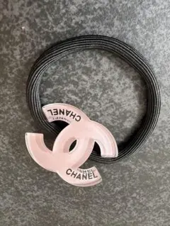 CHANELロゴヘアゴム ピンク