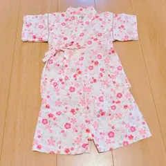 花柄甚平 サイズ90 ピンク系