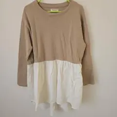 HEART MARKET ベージュホワイトチュニックフリーサイズ