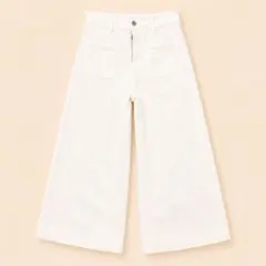 ホワイト フレアデニム パンツ