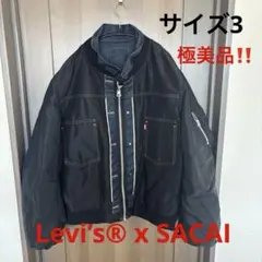 名作sacai 20ss レイヤード デニムジャケット ブラック黒 サイズ1