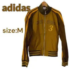 【セール価格】アディダス コットンジャケット M ブラウン系 刺繍ロゴ