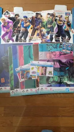 ジョジョの奇妙な冒険 一番くじ　販促物　クリアポスター　ステッカー　コンプリート