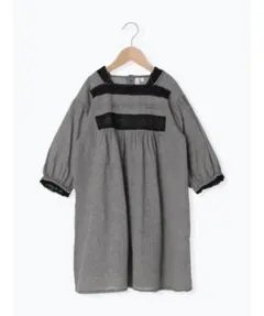 Samansa Mos2　ラーゴム　レース×ピンタックワンピース　ブラック