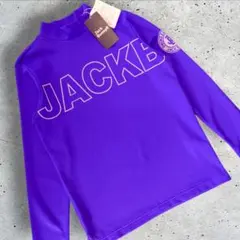新品 JACK BUNNY GOLF モックシャツ ジャガード デカロゴ 長袖