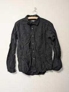 1点物✨️　PLACE ブラック シャツ XXL　　シンプル　黒　オフィス
