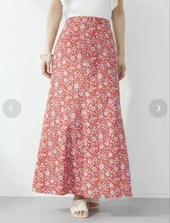 Sugar Spoon × Liberty 花柄 ロングスカート レッドのサムネイル