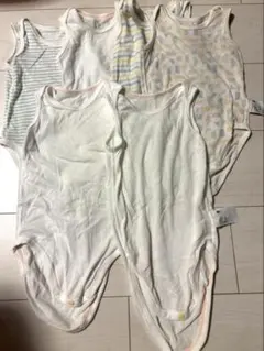 UNIQLO コットンメッシュ ボディスーツ ノースリーブ ６枚　80.90cm