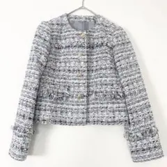 セオリーリュクス　ツイードノーカラーコート38 2025SS✨セオリーリュクス ノーカラージャケット ツイード 38 - メルカリ