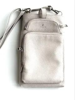 PELLE BORSA ペレボルサ　スリムポシェット　スモーキーはホワイト