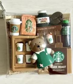 【再販不可】ガチャ詰めポーチ　カフェ風　デコレーションパーツ　デコパーツ