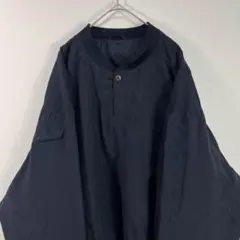 USA古着 90s ナイロンプルオーバー ナイロンジャケット スナップボタン 黒