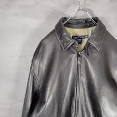 【希少】nautica ラムレザージャケット　古着　90s短丈　オーバーサイズ 希少】nautica ラムレザージャケット 古着 90s短丈 オーバー