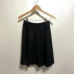 アンタイトル アンゴラ ウール フレア プリーツ スカート ダークグレー