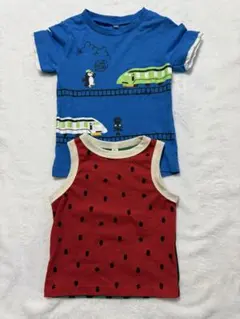 【美品】西松屋 半袖Tシャツ タンクトップ 2枚セット 90cm 80cm
